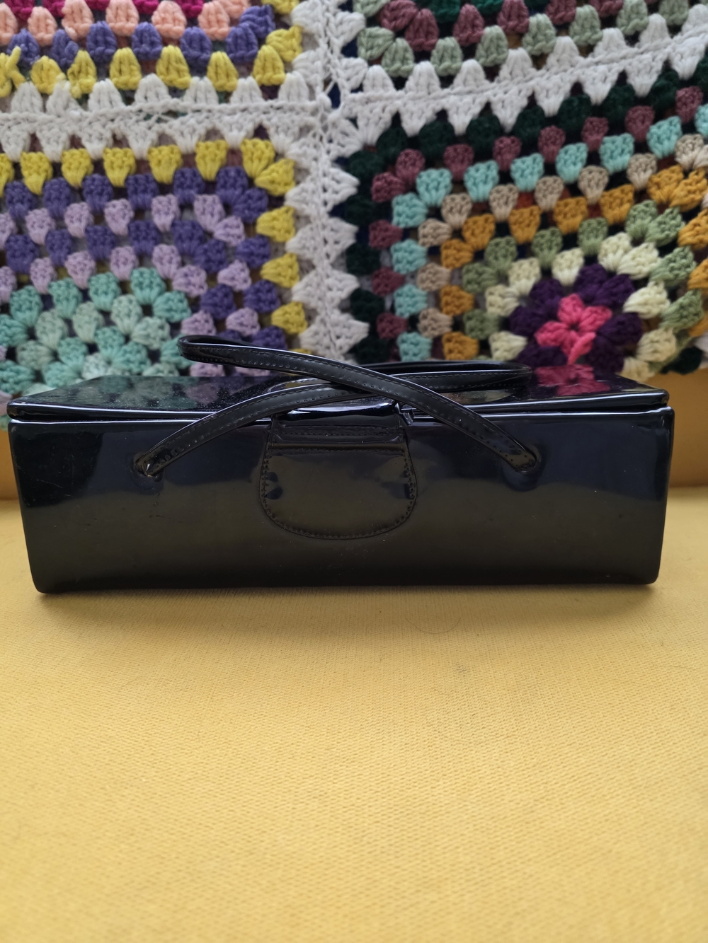 Vintage Black Patent Leather Women’s Handbag